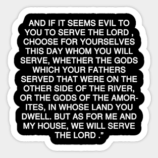 Joshua 24:15 Bible Verse Text (NKJV) Sticker